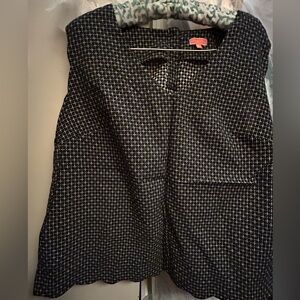 NWOT ModCloth Cotton Sleeveless woven black white pullover Anchor buttons sz 1x